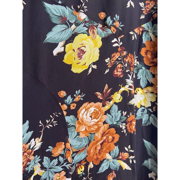 Veronica Beard Silk Floral Print Avani Maxi Dress Oxblood Boho Princess Size 4 - Picture 6 of 12